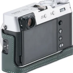 Clearance Leather Camera Case for Fujifilm X100VI (Green) Camera Bags