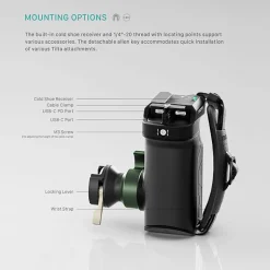 Online Left-Side Power Handle with Run/Stop Type VIII (Black) Camera Support Accessories