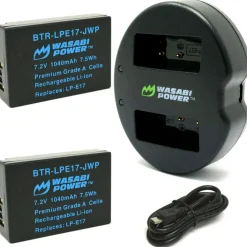 New LPE17 2 Pack Lithium-Ion Power Battery with Dual Charger Batteries & Adapters