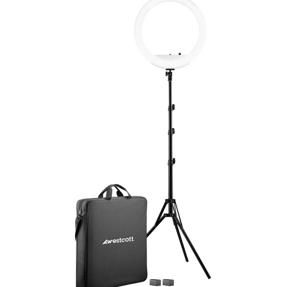 New 18 in. Bi-Color LED Ring Light Kit with Batteries and Stand Led Lights & Kits|Led Ring Lights