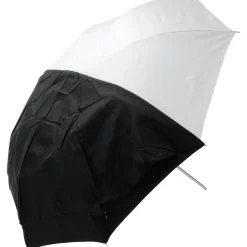 Online 43 In. Collapsible Optical White Satin Umbrella with Removable Black Cover Lighting Umbrellas