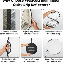 Online 30 in. Illuminator QuickGrip 5-in-1 Reflector Collapsible Reflectors