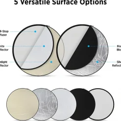 Fashion 20 in. Illuminator Collapsible 5-in-1 Reflector Collapsible Reflectors