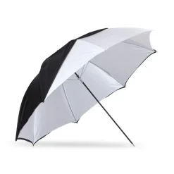 Outlet 45 In. Optical White Satin with Removable Black Cover Umbrella Lighting Umbrellas