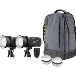 Online FJ400 II 400Ws Touchscreen Strobe with FJ-X3 M Universal Trigger (2-Light Backpack Kit) Portable Strobe Lighting