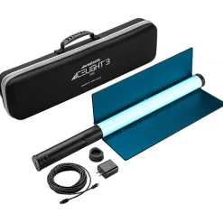 Online Ice Light 3 RGB LED Tube Light (1.5 ft., Battery Grip & Barndoors Kit) Led Lights & Kits