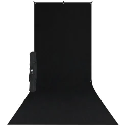 Fashion X-Drop Wrinkle-Resistant Backdrop Kit Rich Black Sweep (5 x 12 ft.) Fabric Backgrounds